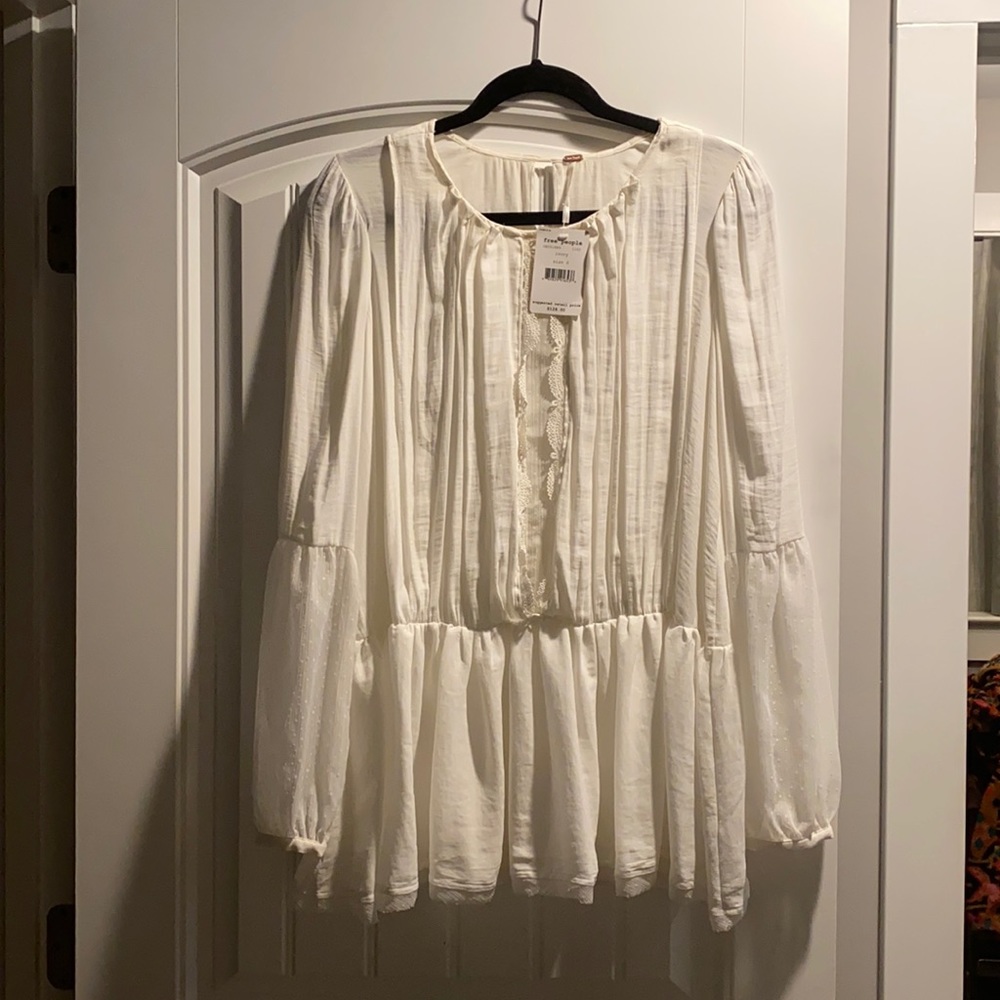 Free people white blouse size small